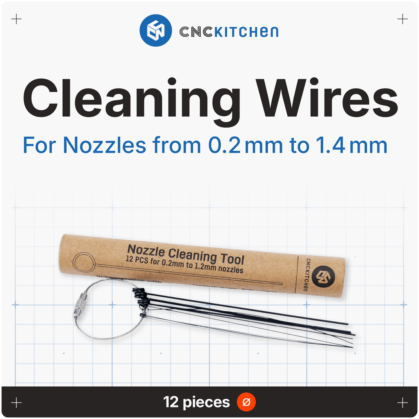 Nozzle Cleaning Wires, 12 STK