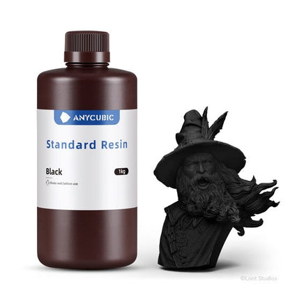 Sort Anycubic standard Resin 1L - Standard resin til din SLA 3D printer fra 3D Saga