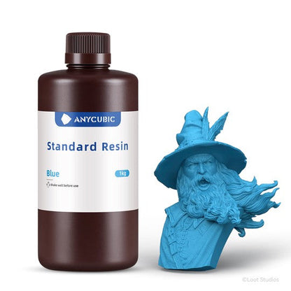 Blå Anycubic standard Resin 1L - Standard resin til din SLA 3D printer fra 3D Saga