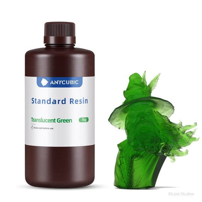 Translucent green Anycubic standard Resin 1L - Standard resin til din SLA 3D printer fra 3D Saga