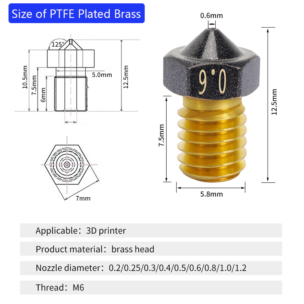 V5 V6 nozzle 0,4mm 1 stk - Tilbehør til din 3D printer