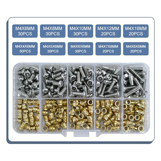 Knurled insert nuts med skruer KIT - 3D Print tilbehør