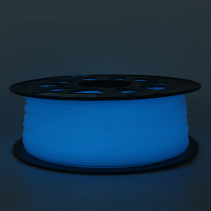 Glow in the dark blue PLA-ST filament fra 3D Saga