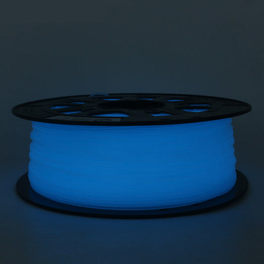 Glow in the dark blue PLA-ST filament fra 3D Saga