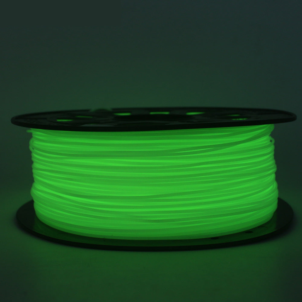 Glow in the dark green PLA-ST filament fra 3D Saga