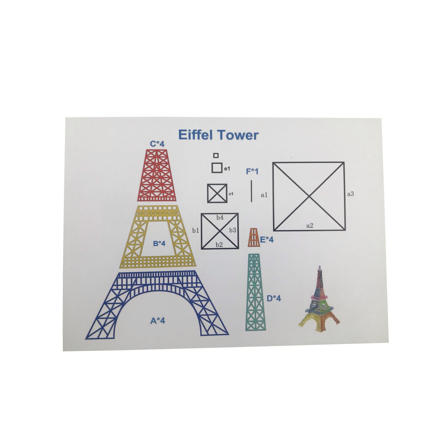 Eiffel tårnet Skabeloner til 3D pen (30 illustrationer) - Tilbehør til 3D Print