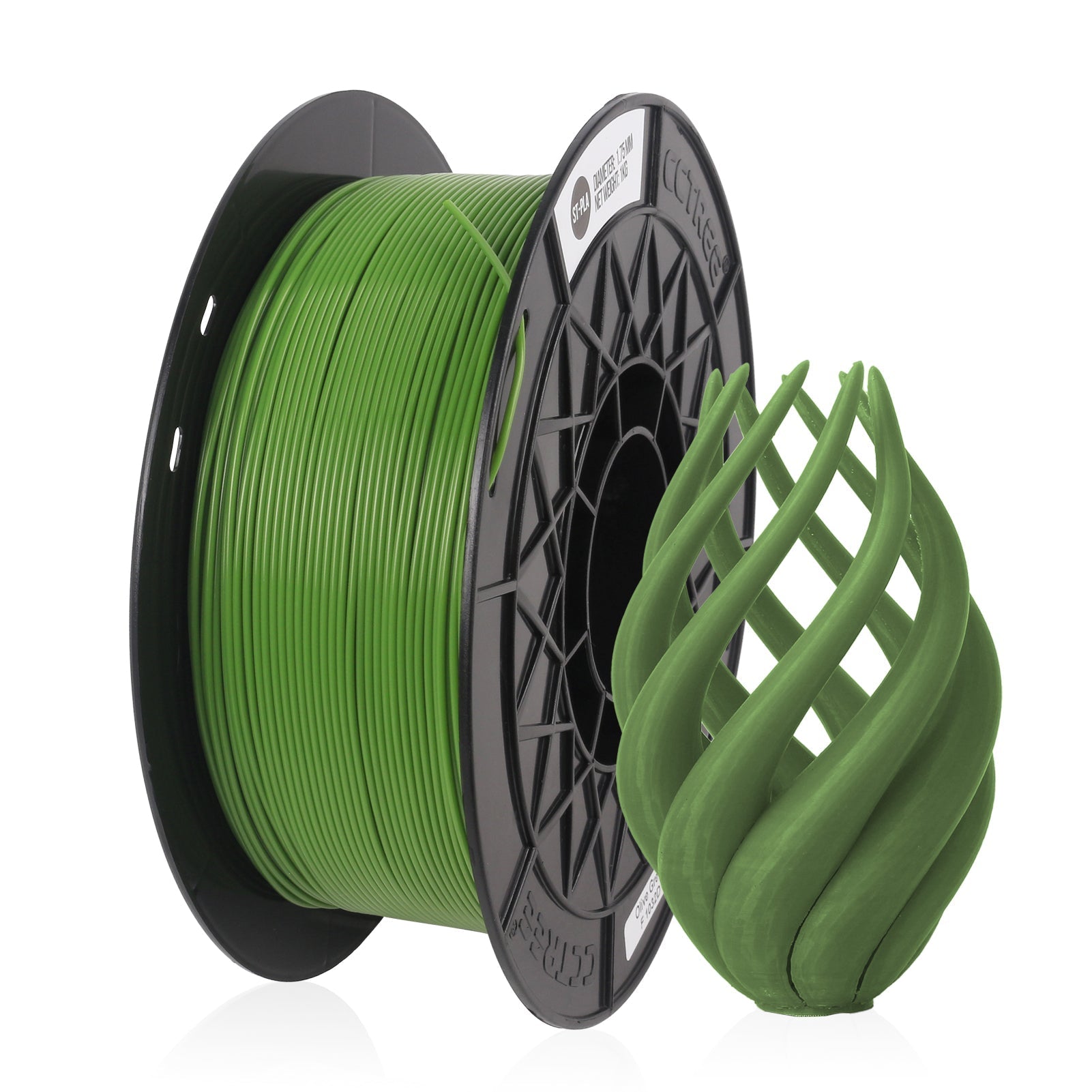 Mørkegrøn PLA-ST 1.75 mm 1 kg - Filament til din 3D printer fra 3D Saga