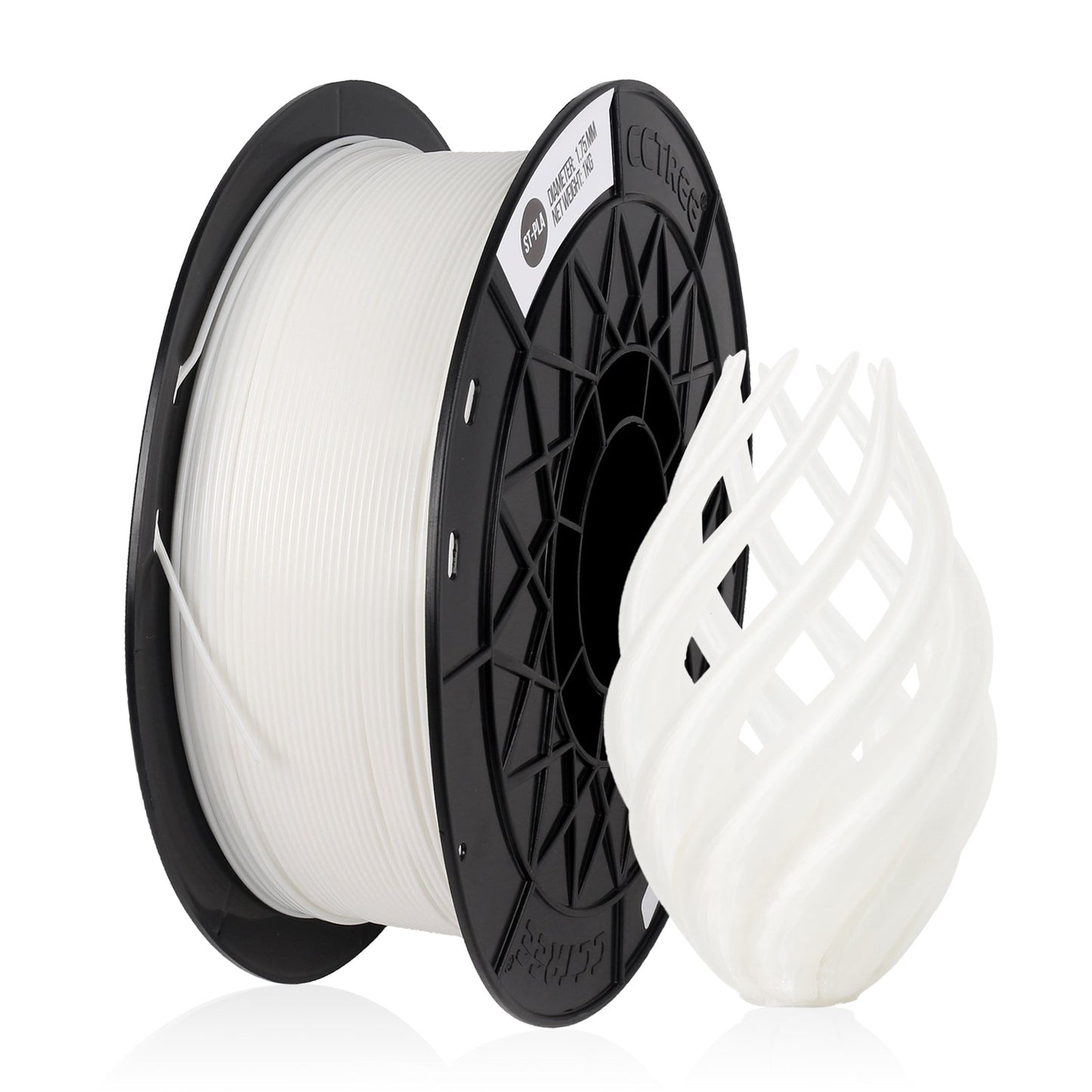 Hvid PLA-ST 1.75 mm 1 kg - Filament til din 3D printer fra 3D Saga