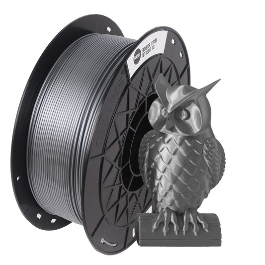 Titanium sølv SILK PLA filament 1.75 mm 1 kg - Filamenter til din 3D printer